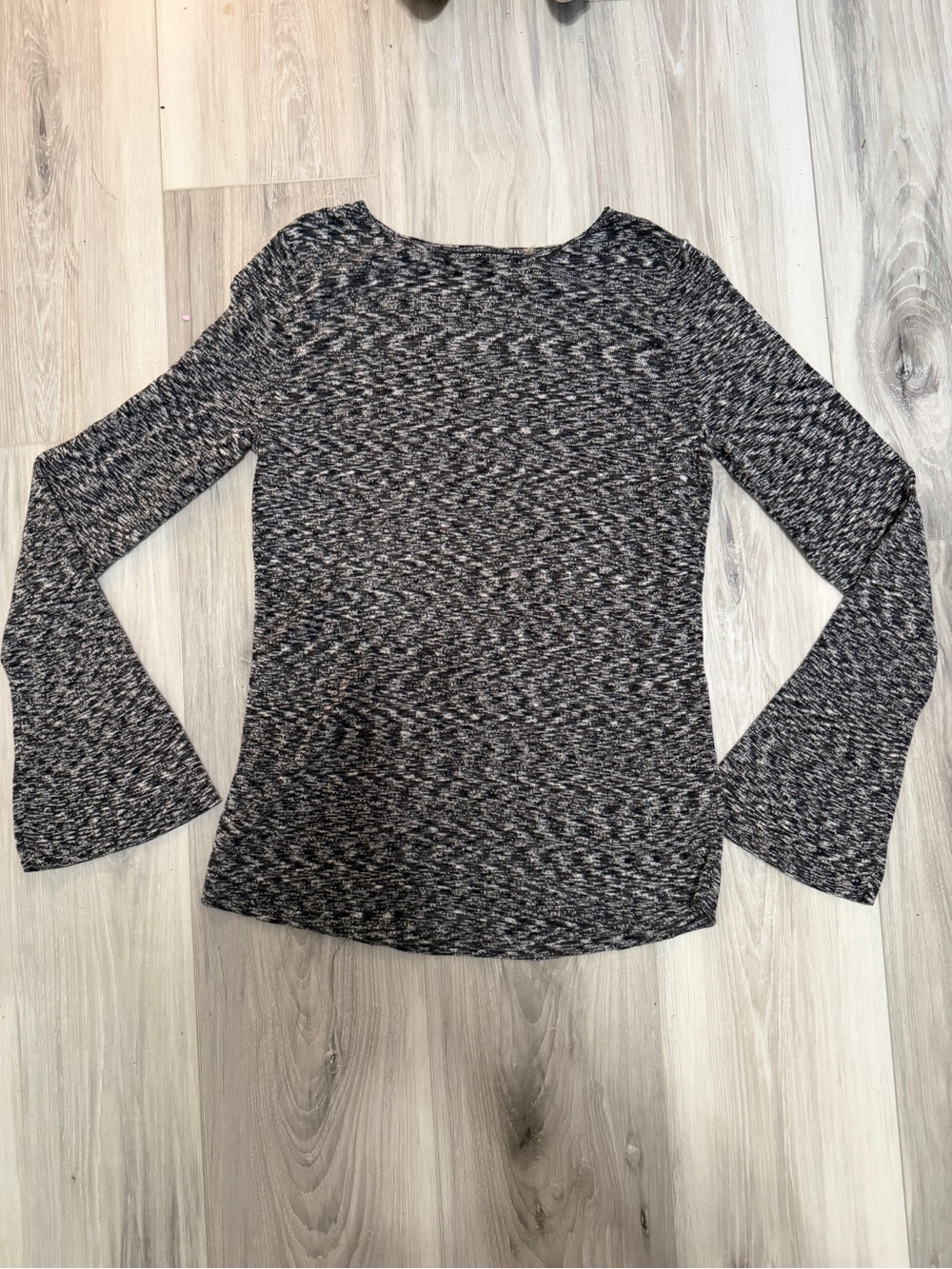 NIC+ZOE Black and White Marled Knit Top